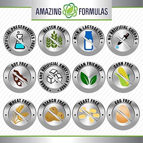 Amazing Formulas Quercetin 500mg 120 Veggie Capsules Supplement - Non-GMO - Gluten Free - Supports Overall Health  Well Being