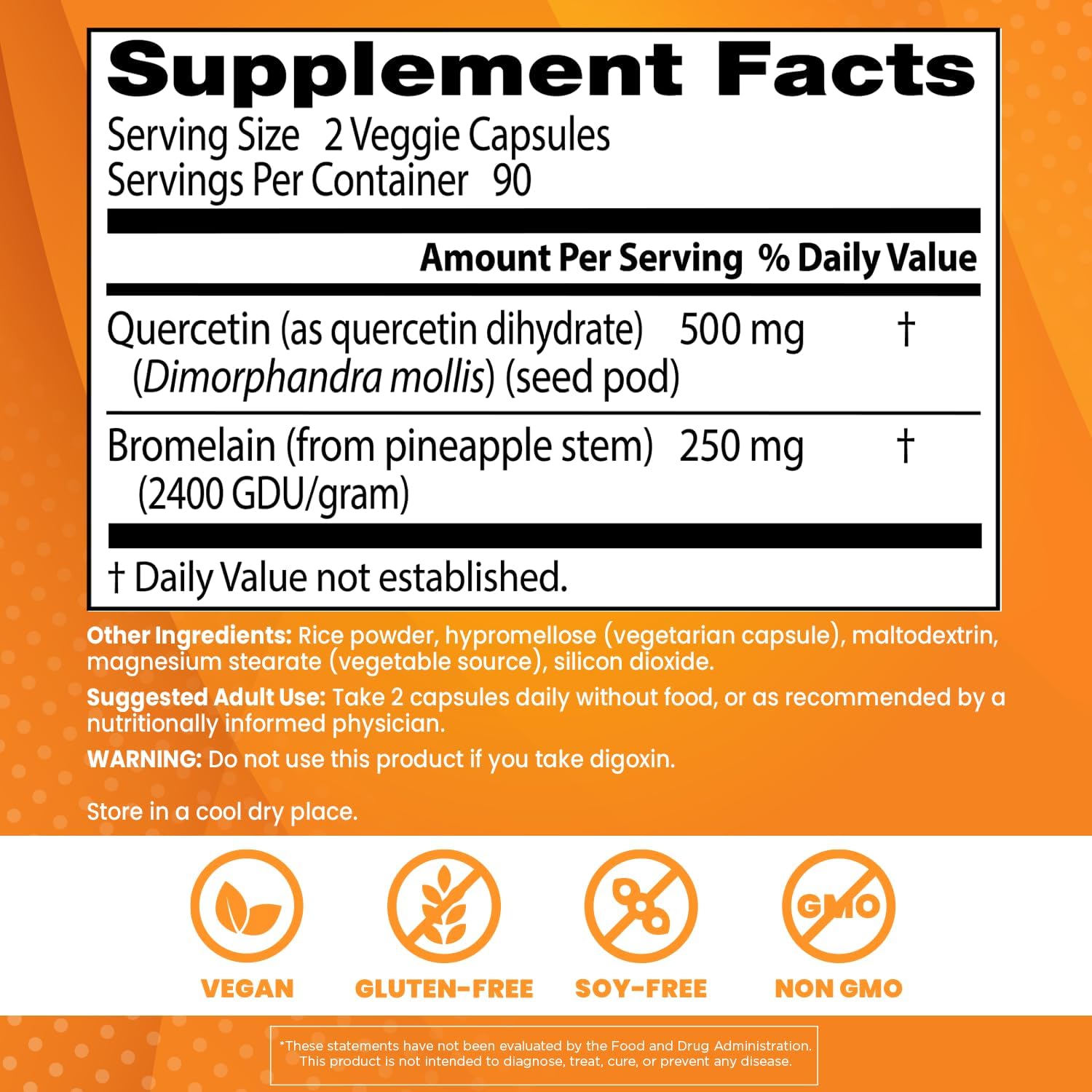Doctors Best Quercetin Bromelain, Immunity Support, Heart, Joint  Healthy Respiratory System, Non-GMO, Vegan, Gluten Free, Soy Free,180 VC