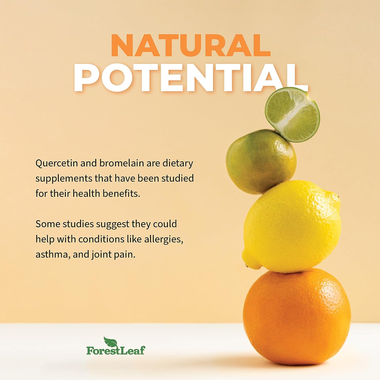 ForestLeaf - Quercetin 500mg - Quercetin with Bromelain, Vitamin C  Sting Nettle 90 Veggie Capsules - Immune Support Supplement