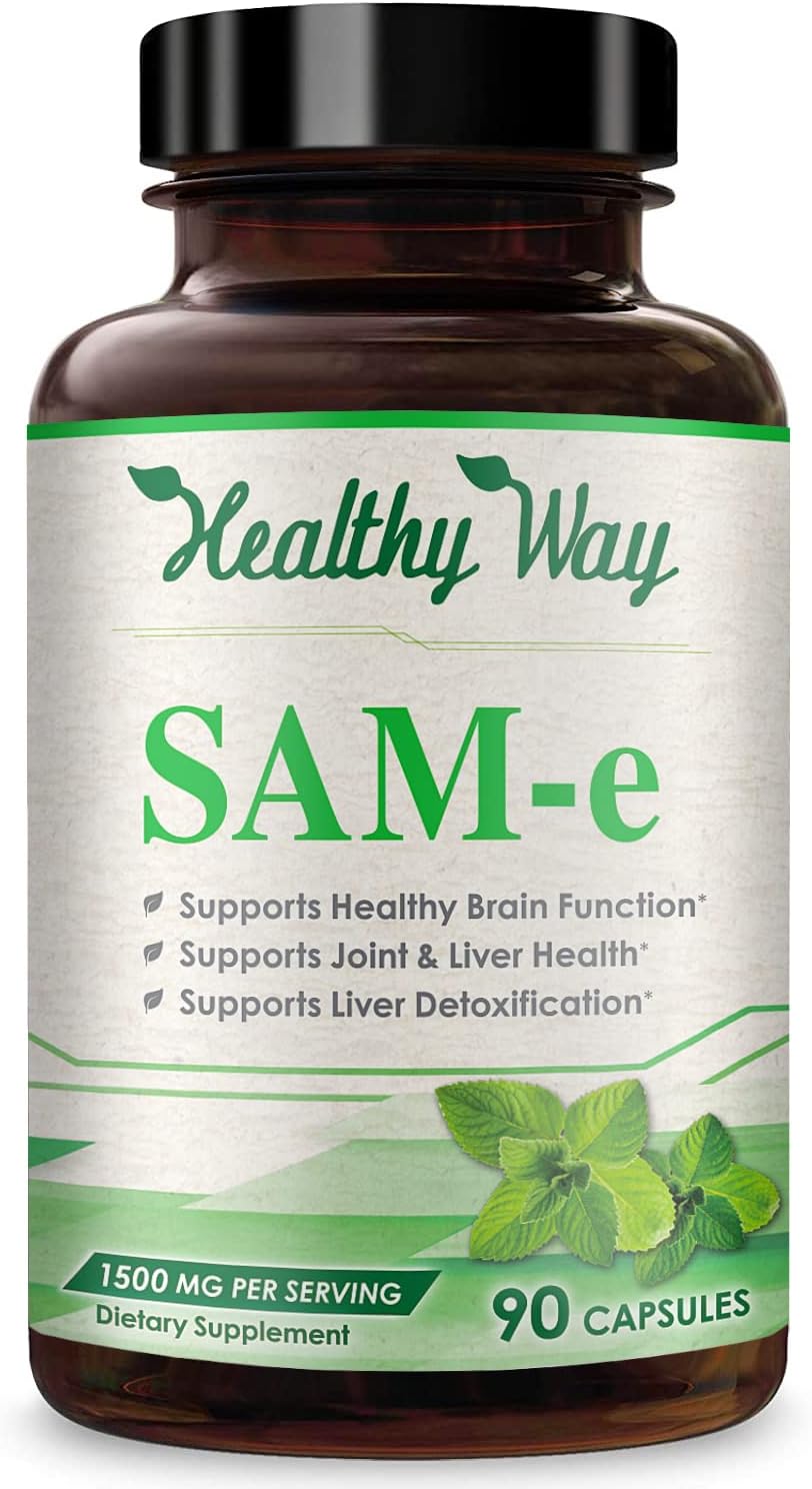 Healthy Way SAM-e - S-Adenosyl Methionine 1500mg 90 Capsules USA Made : Health  Household