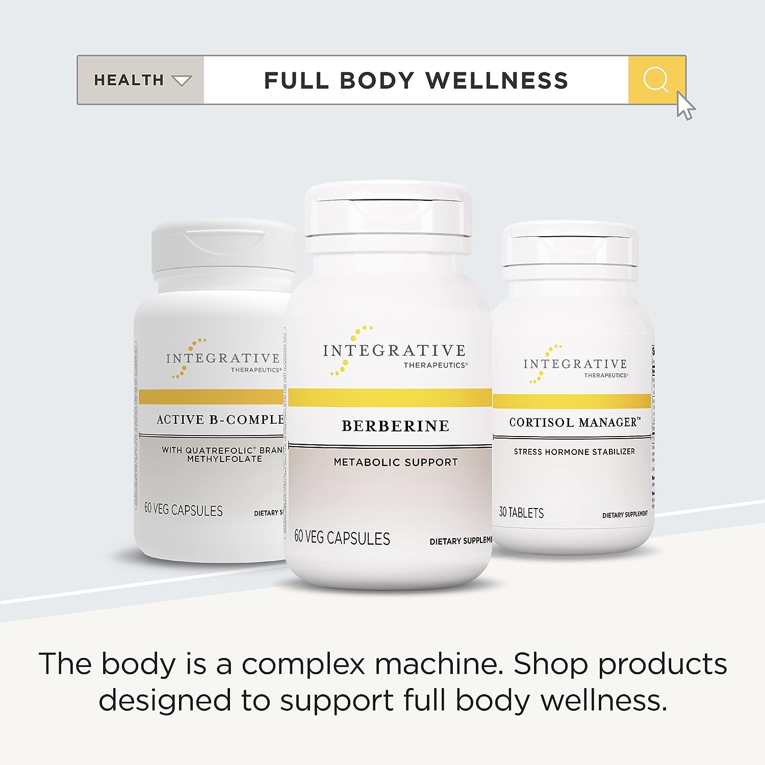 Integrative Therapeutics Berberine - Metabolic Support Supplement with Berberine HCl* - for Men and Women - Gluten Free and Vegan - 60 500 mg Capsules