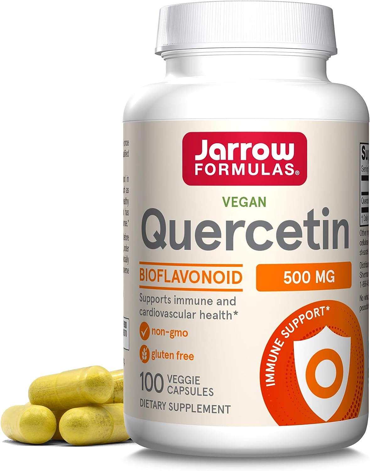 Jarrow Formulas Quercetin 500 mg - Bioflavonoid - Quercetin Dietary Supplement - 100 Servings (Veggie Caps) - Supports Cellular Function, Cardiovascular Health, Immune Health  Response