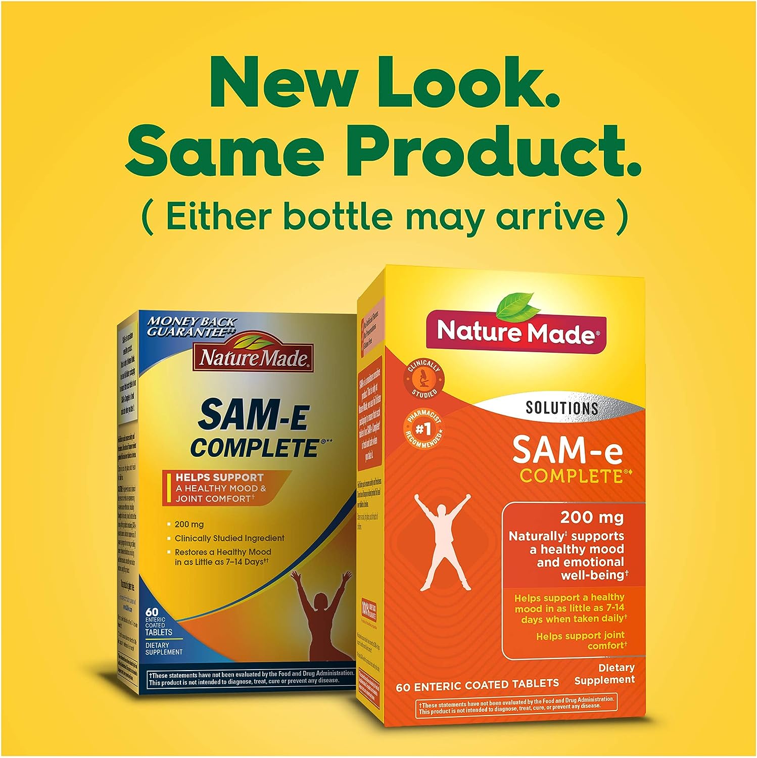 Nature Made SAM-e 200 mg Complete, Dietary Supplement for Mood Support, 60 Tablets, 30 Day Supply