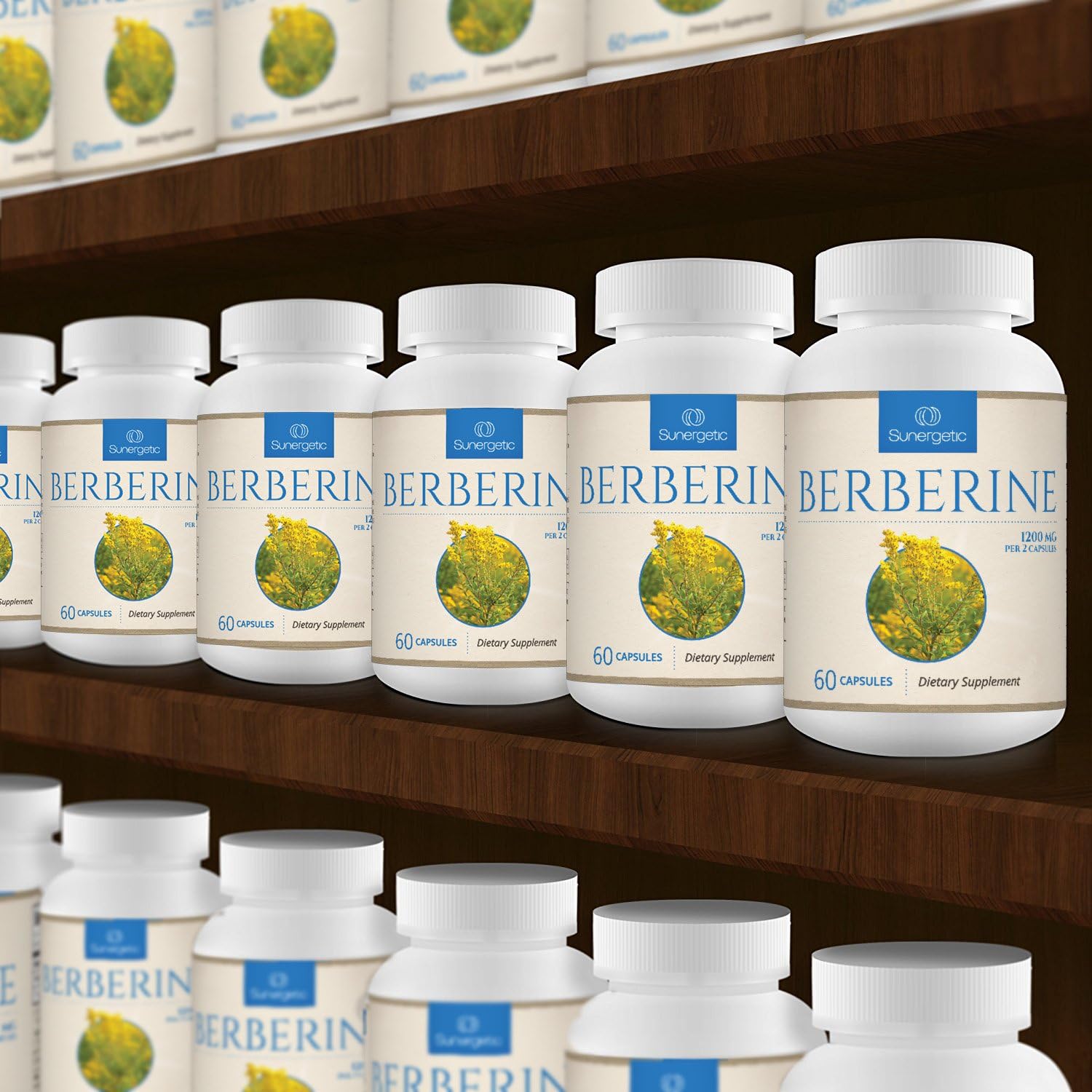 Premium Berberine Supplement - 1200mg of Berberine Per Serving - Berberine HCL Supplement Non-GMO - Immune Support- 60 Berberine Capsules : Health  Household