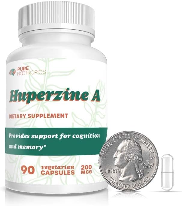 Pure Nootropics Huperzine A 200 mcg – Cognitive and Memory Support – 90 Vegetarian Capsules